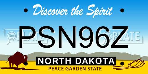 PSN96Z North Dakota License Plate