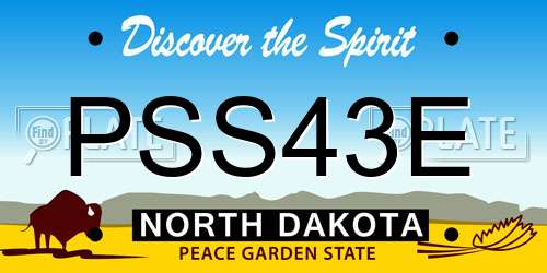 PSS43E North Dakota License Plate