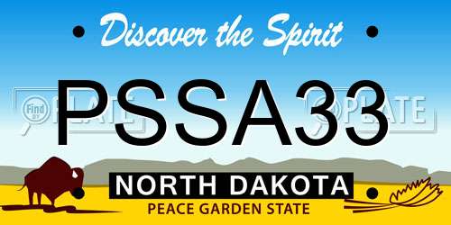 PSSA33 North Dakota License Plate