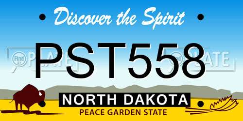 PST558 North Dakota License Plate