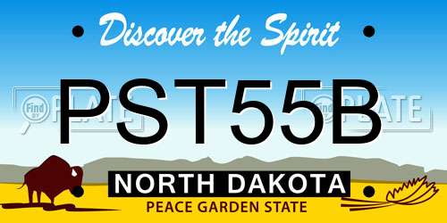 PST55B North Dakota License Plate