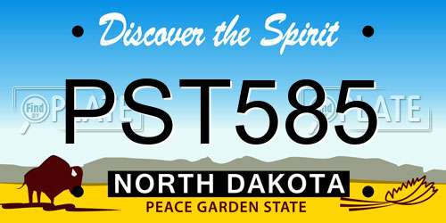PST585 North Dakota License Plate