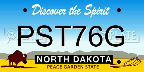PST76G North Dakota License Plate
