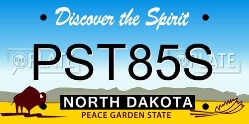 PST85S North Dakota License Plate