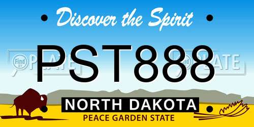 PST888 North Dakota License Plate