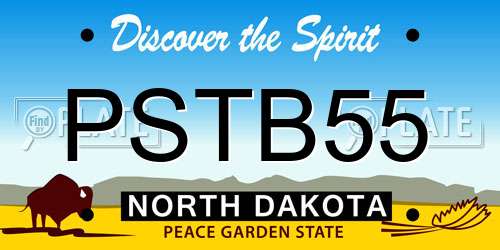 PSTB55 North Dakota License Plate