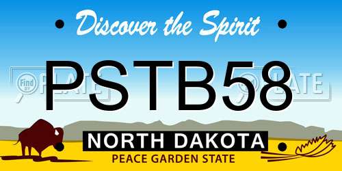 PSTB58 North Dakota License Plate