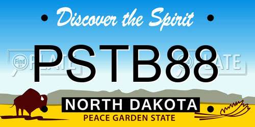 PSTB88 North Dakota License Plate