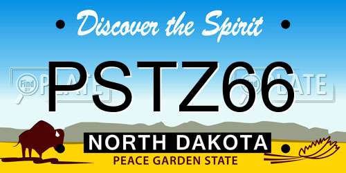 PSTZ66 North Dakota License Plate