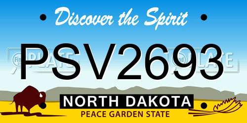 PSV2693 North Dakota License Plate