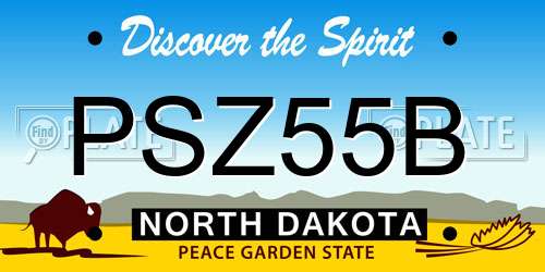 PSZ55B North Dakota License Plate