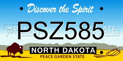 PSZ585 North Dakota License Plate