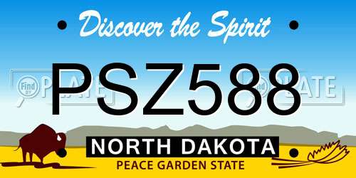 PSZ588 North Dakota License Plate