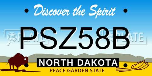 PSZ58B North Dakota License Plate