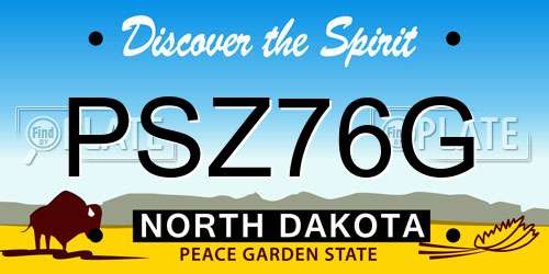 PSZ76G North Dakota License Plate