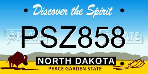 PSZ858 North Dakota License Plate