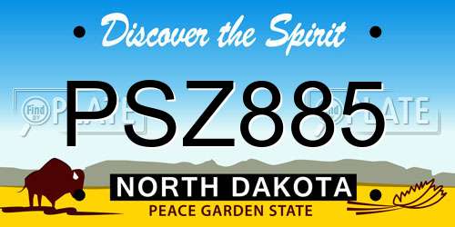 PSZ885 North Dakota License Plate
