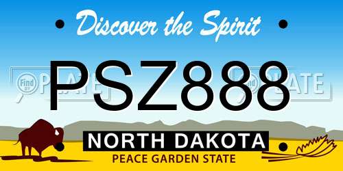 PSZ888 North Dakota License Plate