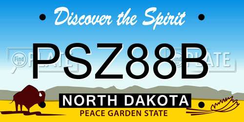PSZ88B North Dakota License Plate