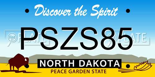 PSZS85 North Dakota License Plate