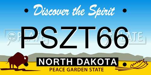 PSZT66 North Dakota License Plate