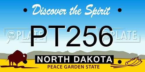 PT256 North Dakota License Plate