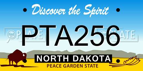 PTA256 North Dakota License Plate