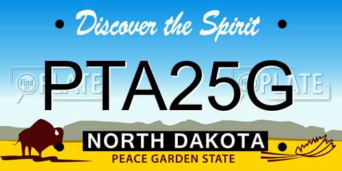 PTA25G North Dakota License Plate