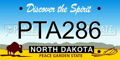 PTA286 North Dakota License Plate