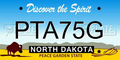 PTA75G North Dakota License Plate