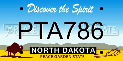 PTA786 North Dakota License Plate