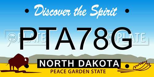PTA78G North Dakota License Plate