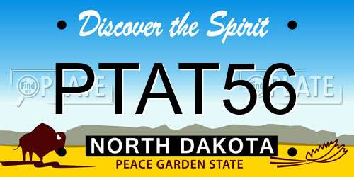 PTAT56 North Dakota License Plate