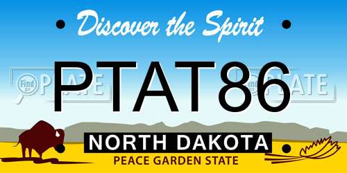 PTAT86 North Dakota License Plate