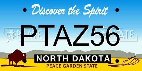 PTAZ56 North Dakota License Plate