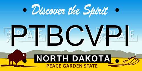 PTBCVPI North Dakota License Plate