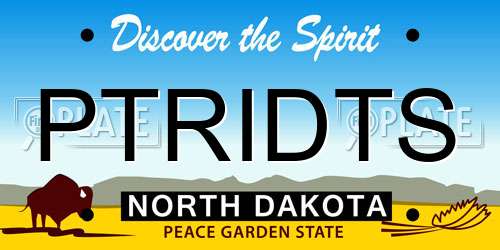 PTRIDTS North Dakota License Plate
