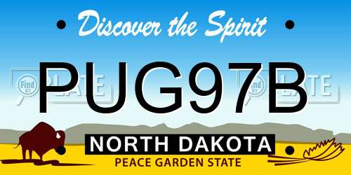 PUG97B North Dakota License Plate