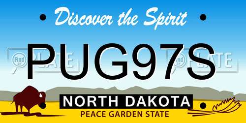 PUG97S North Dakota License Plate