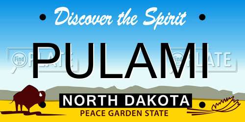 PULAMI North Dakota License Plate