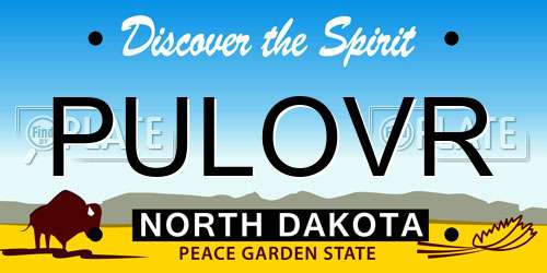 PULOVR North Dakota License Plate