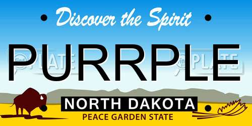 PURRPLE North Dakota License Plate