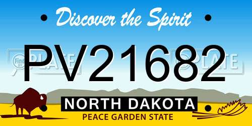 PV21682 North Dakota License Plate