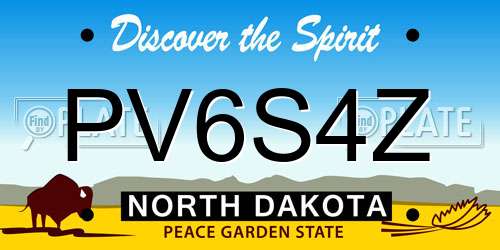 PV6S4Z North Dakota License Plate