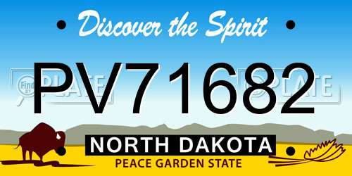 PV71682 North Dakota License Plate