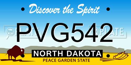 PVG542 North Dakota License Plate