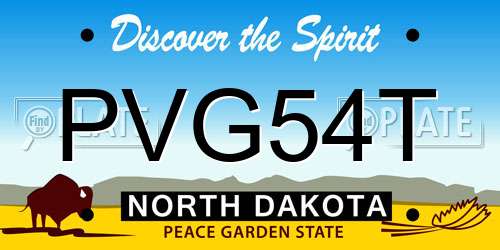 PVG54T North Dakota License Plate