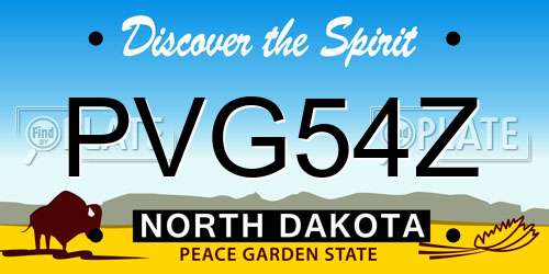 PVG54Z North Dakota License Plate
