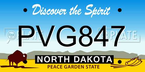 PVG847 North Dakota License Plate