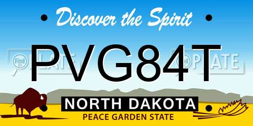PVG84T North Dakota License Plate